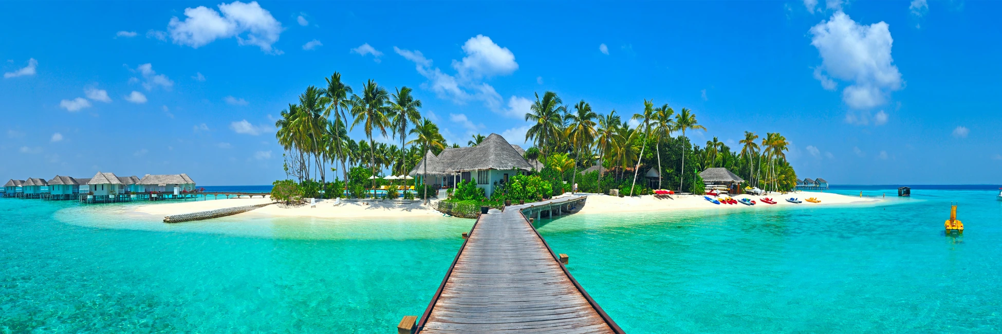 Maldives island panoramic view